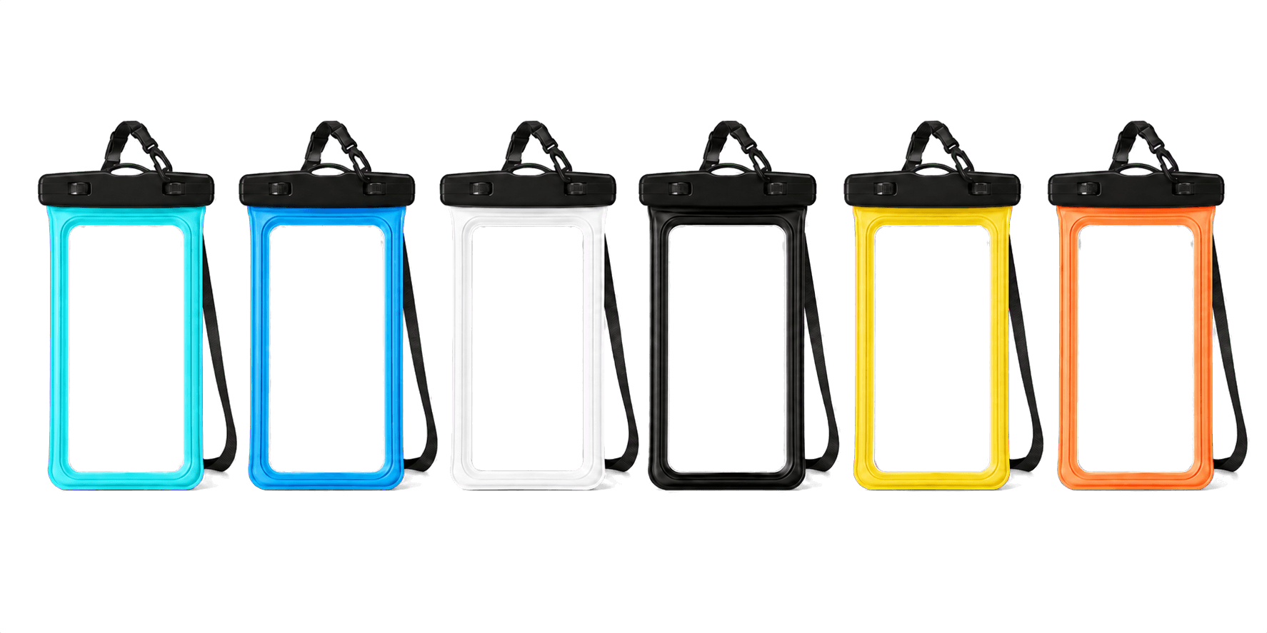 anyweather waterproof phone cases in six colours