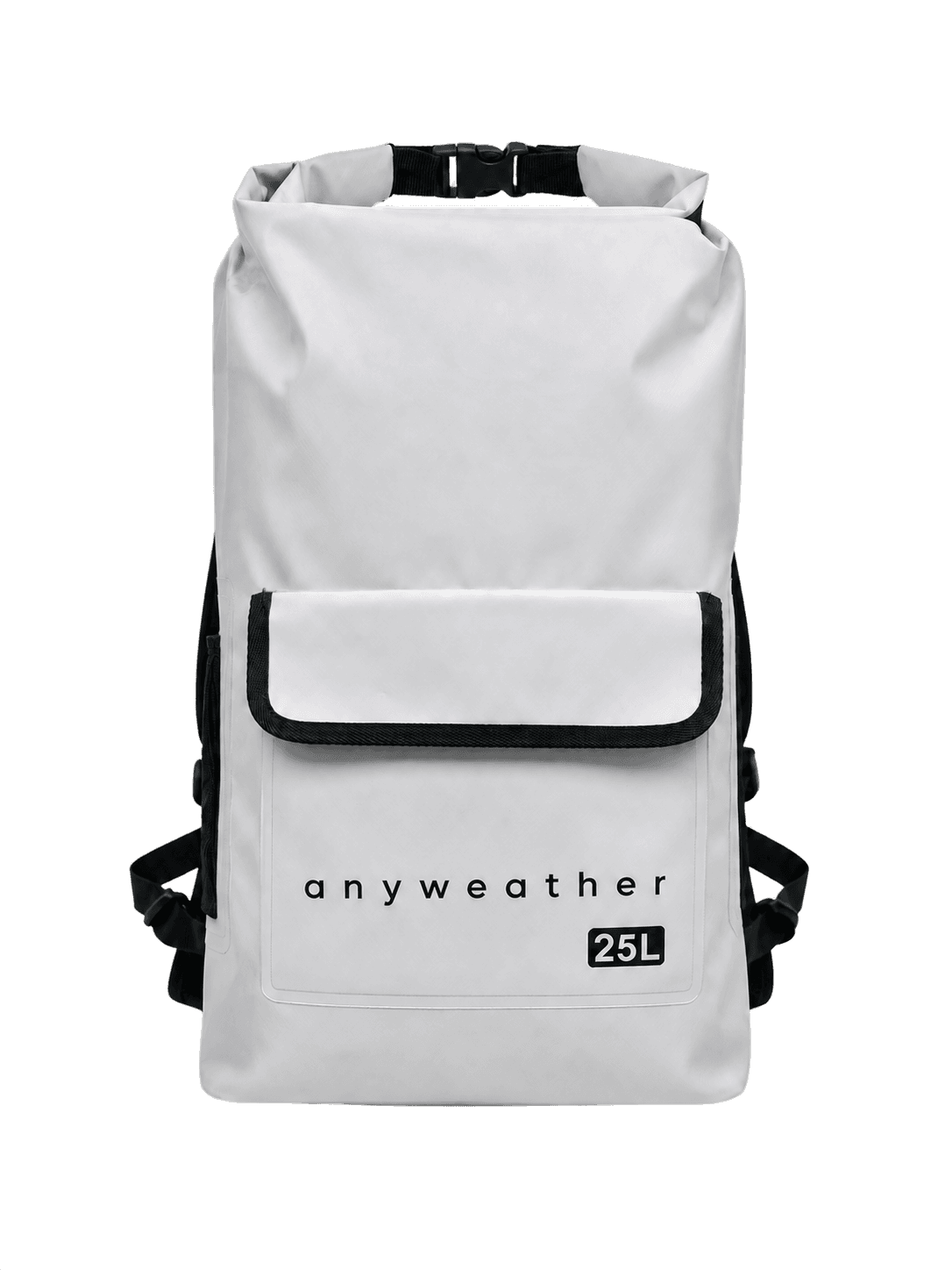 White 25 litre anyweather roll-top backpack