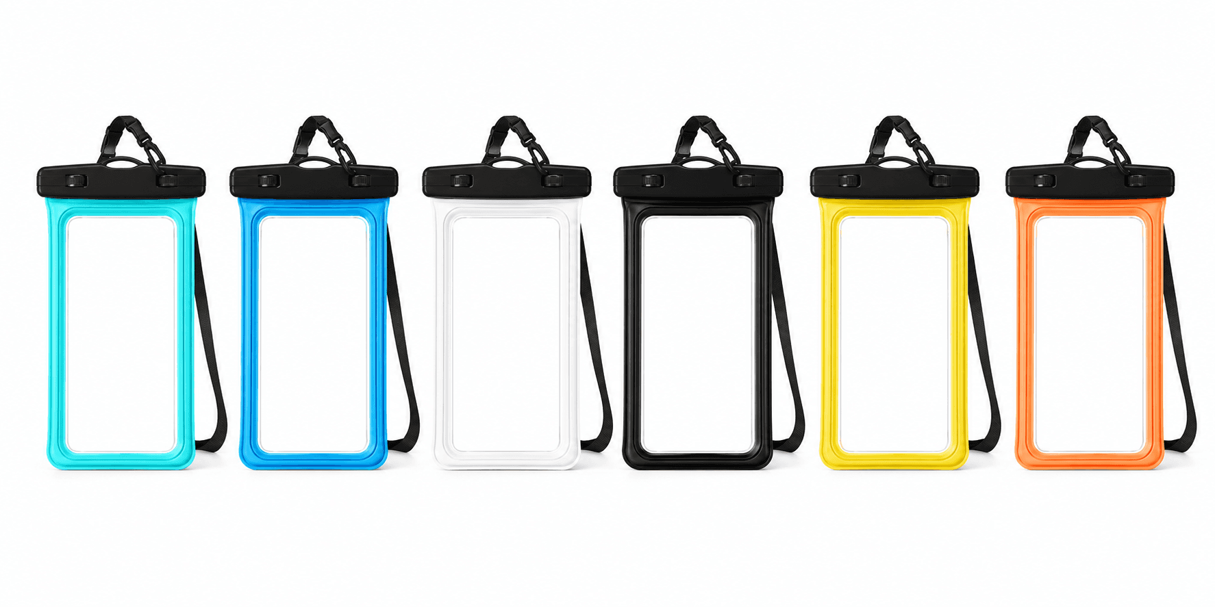 anyweather waterproof phone cases in six colours